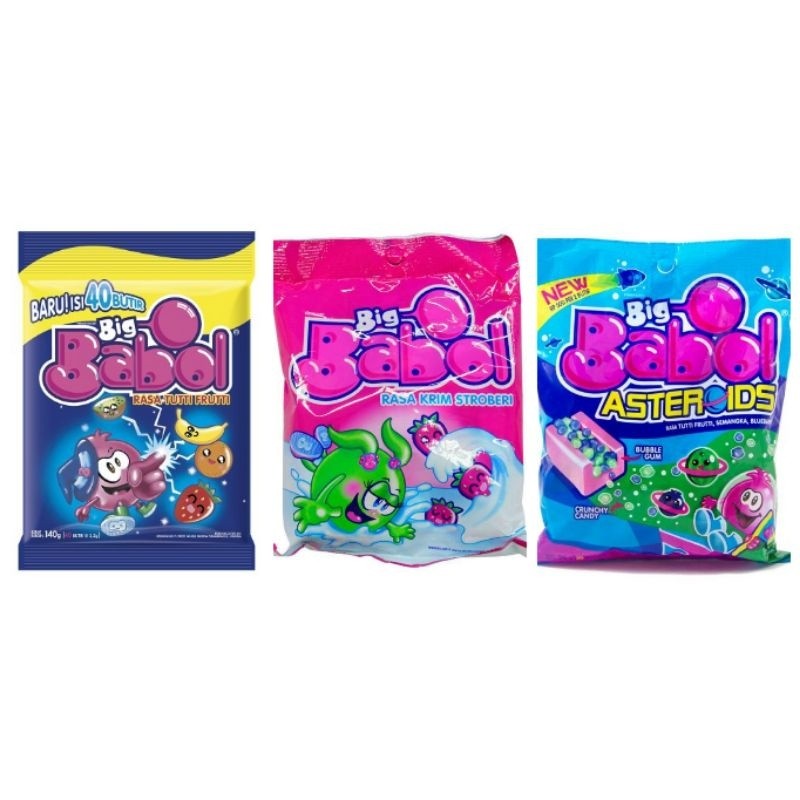 PERMEN CHUPA CHUPS BIG BABOL - ISI 40 BUAH 1 ROLL ANEKA BUAH STROBERI ASTEROIDS BIJI KISS CEMILAN AN