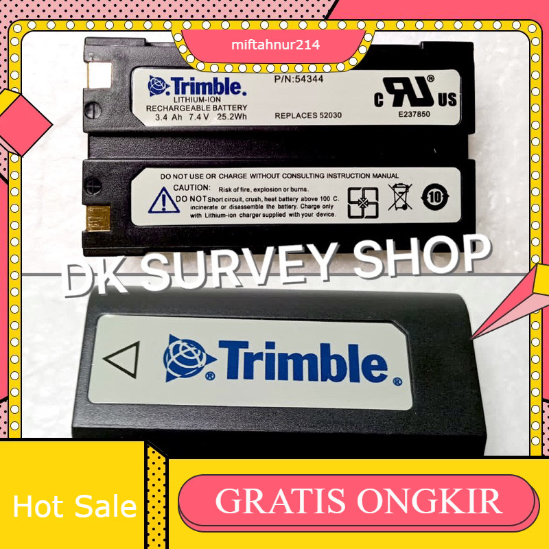 BATTERY TRIMBLE 54344 - BATERAI TRIMBLE 54344 UNTUK GPS 5700 5800 R6 R7 R8 REPLACES 52030