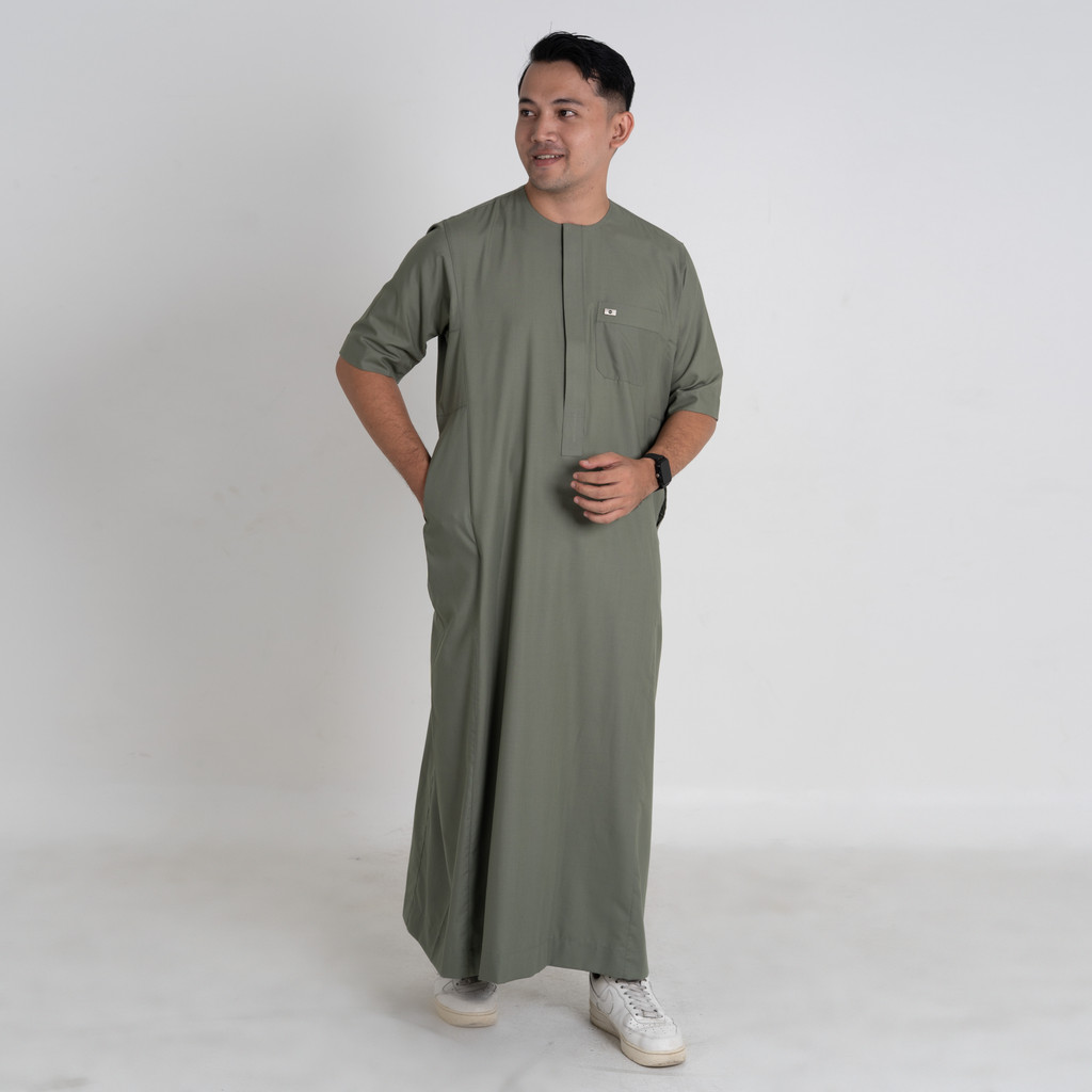 Qori Apparel Jubah / Gamis Omani Dhihyah al Kalabi Lengan Pendek DHI-1