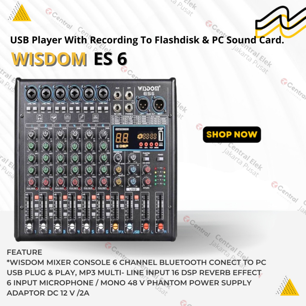 Mixer audio wisdom es6 wisdom es 6 channel original