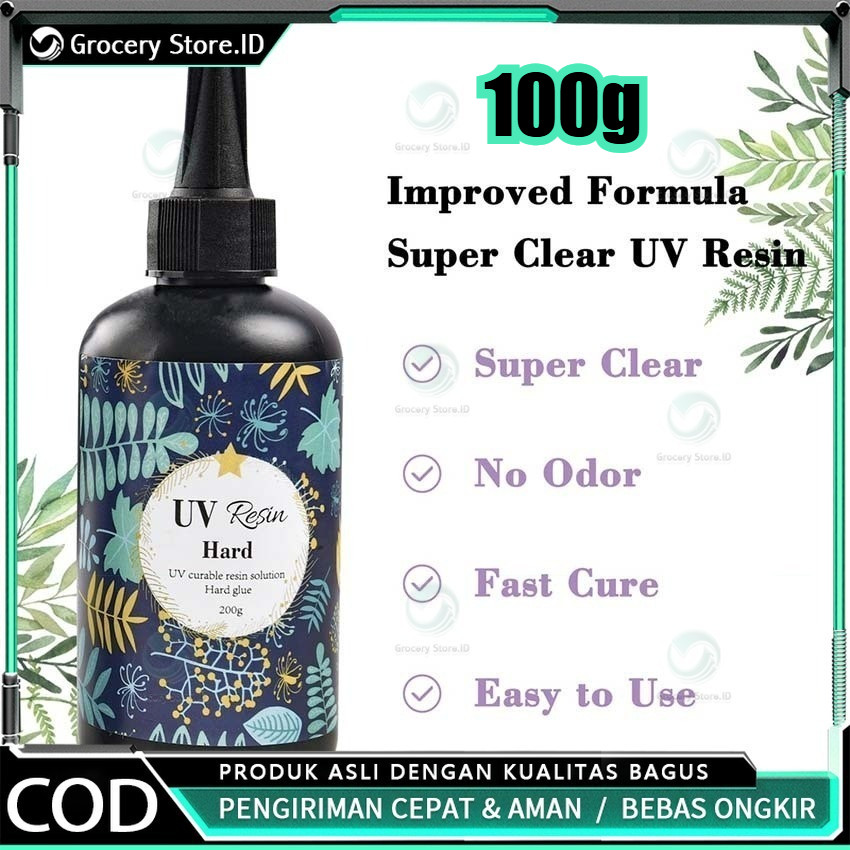 Resin UV Bening/ UV Resin Hard/ Resin UV DIY - 100g - Easyoostore