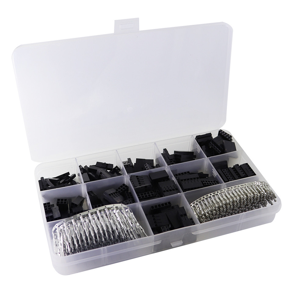 620Pcs Dupont Connector 2.54mm, Dupont Cable Jumper Wire Pin Header Housing Kit, Male Crimp Pins+Fem