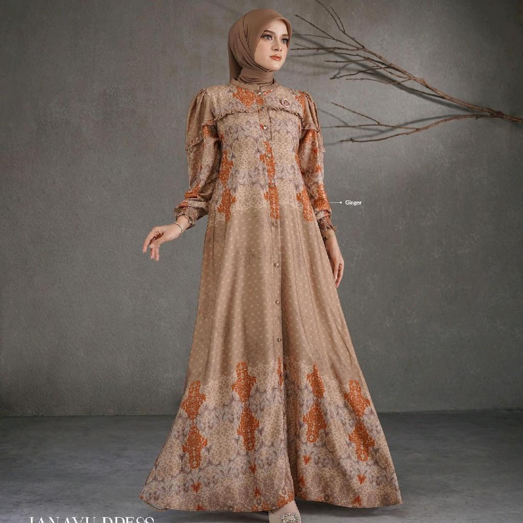 JANAYU DRESS DAN MIDI NADHEERA LUXURY / GAMIS RAYON PREMIUM