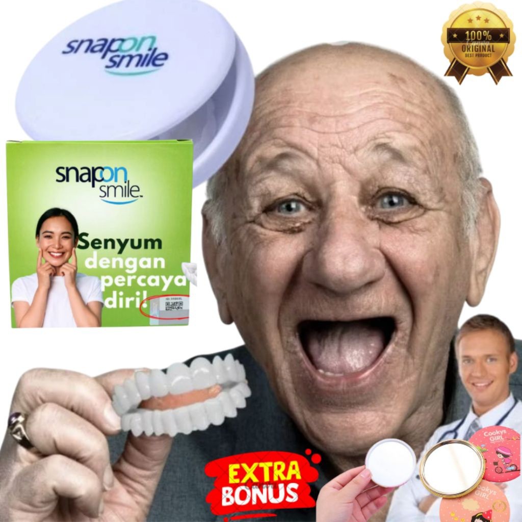 SNAP ON SMILE /GIGI PALSU 1 SET ATAS BAWAH  + VENEER ATAS  BAWAH