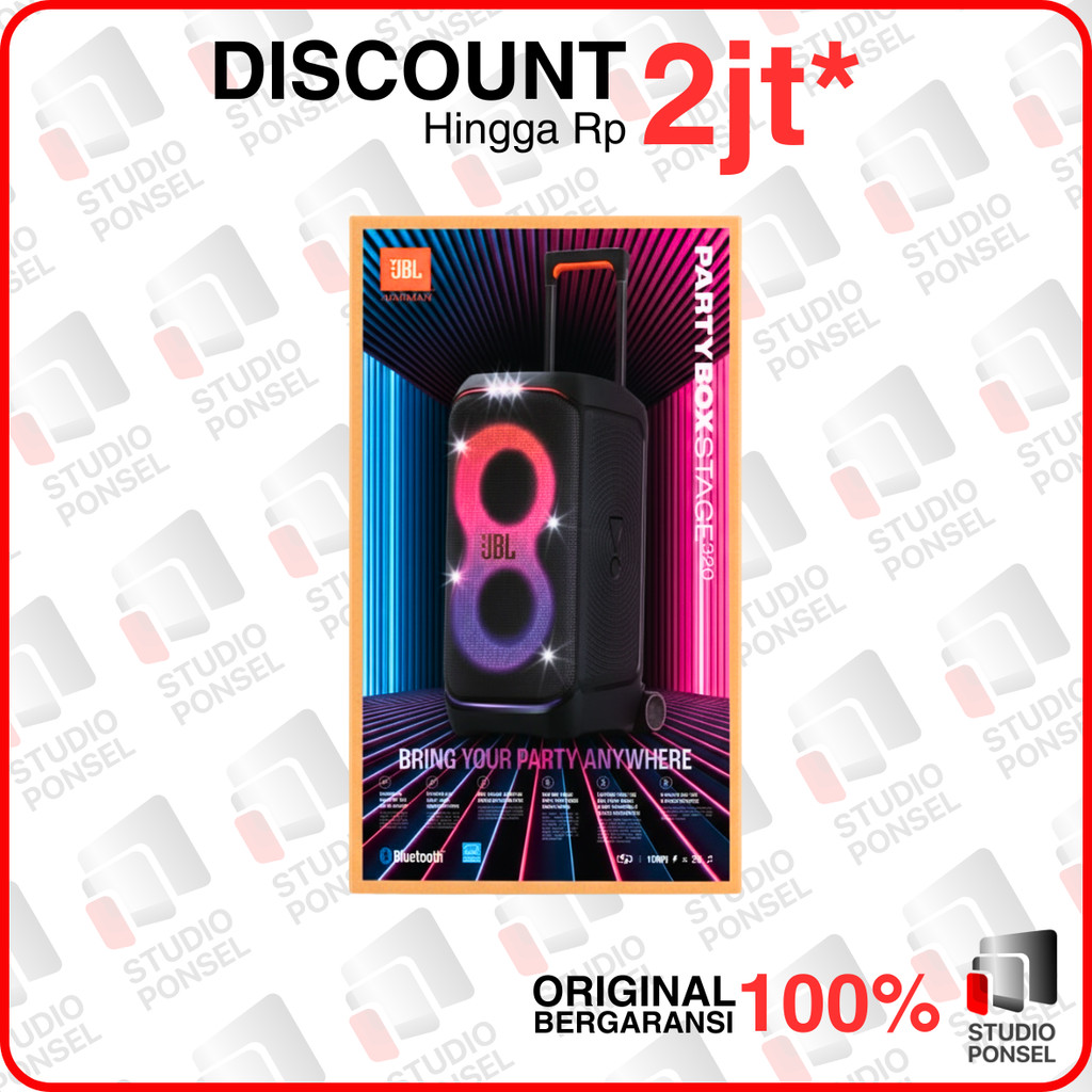 JBL PartyBox Stage 320 - Portable Party Speaker with Wheels Wireless Karaoke