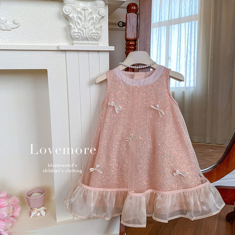 Rok Gaun Anak Perempuan Rok Jala Pita Anak