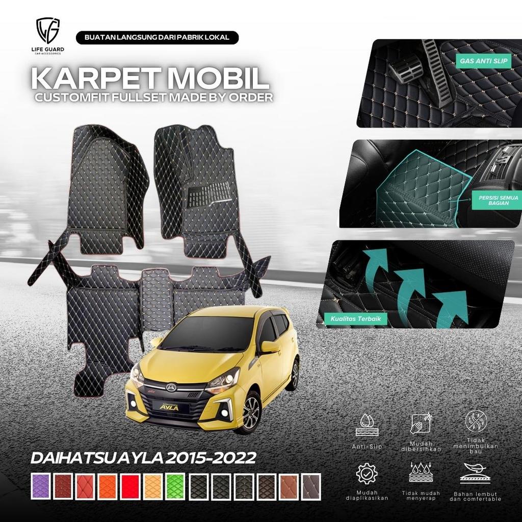 Lifeguard Aksesoris Interior Karpet 7D Mobil Daihatsu Ayla Tahun 2015-2022 Fullset Bagasi - BISA COD