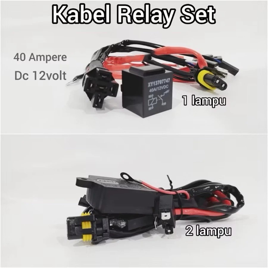 Kabel Relay HID Projie Projector Biled LED H4 Kabel Relay Biled 1 Lampu 2 Lampu Universal Motor Mobi