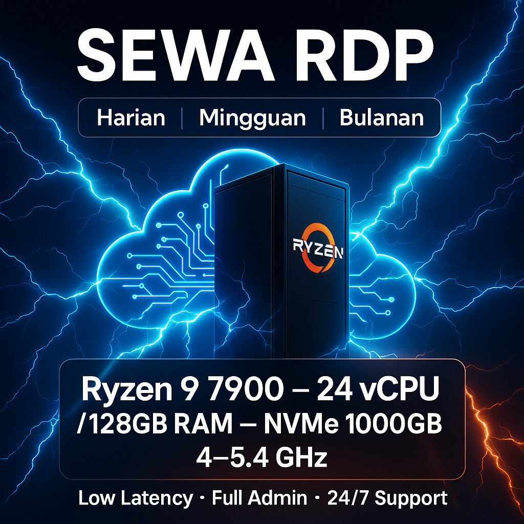 RDP Bulanan PREMIUM 4CPU 8GBRAM VPS Full Garansi Proses Cepat