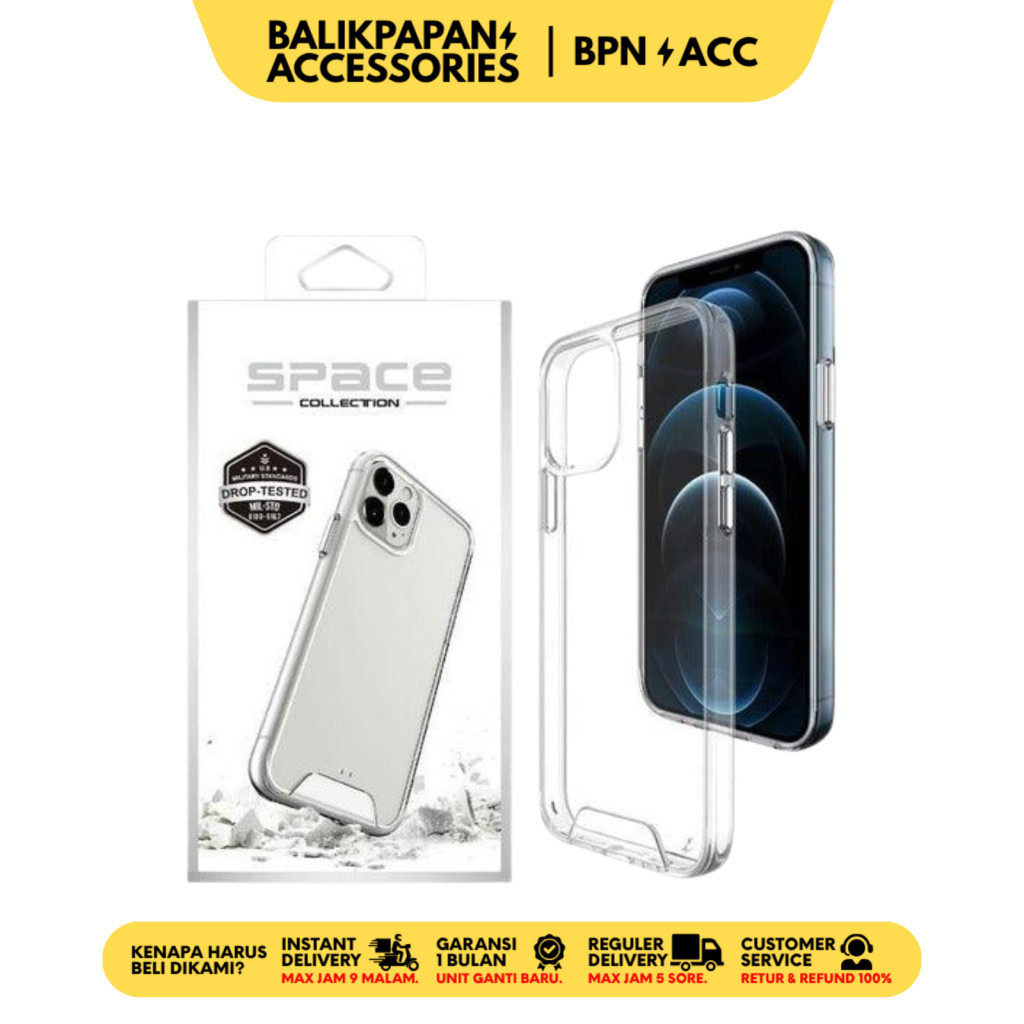 Case iPhone Space Collection Drop Protection Clear Case untuk iPhone Series - BALIKPAPAN ACC