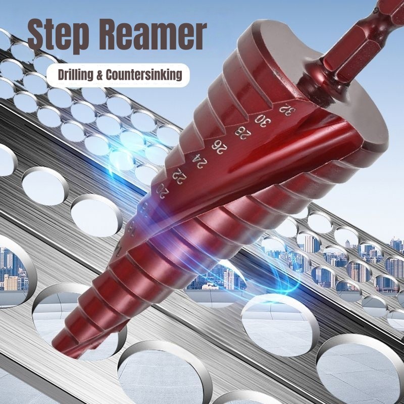 Step Drill Bit Set for Metal Metric 4 32 M35HSS Cobalt Titanium Cone Drilling Holes Spiral Flute Dri