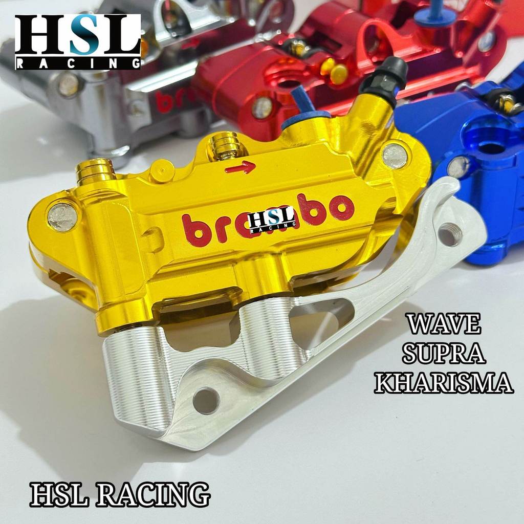Kaliper Monoblok 4 piston + Breket PNP WAVE, SUPRA, KHARISMA, GRAND, REVO,