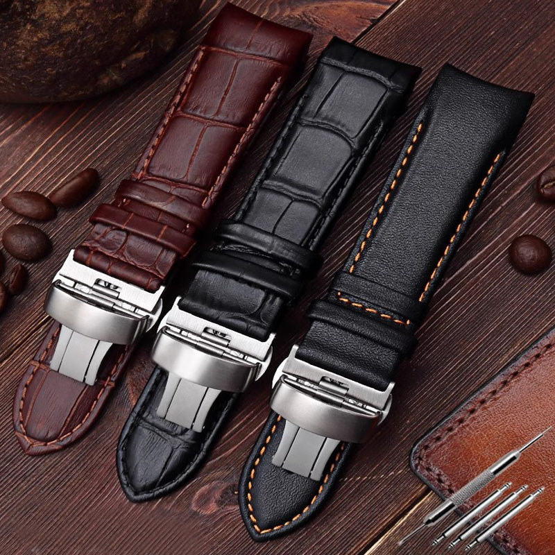 Premium-Grade Genuine Leather Watch Strap for Tissot 1853 Couturier T035410a T035617a Watchband Butt