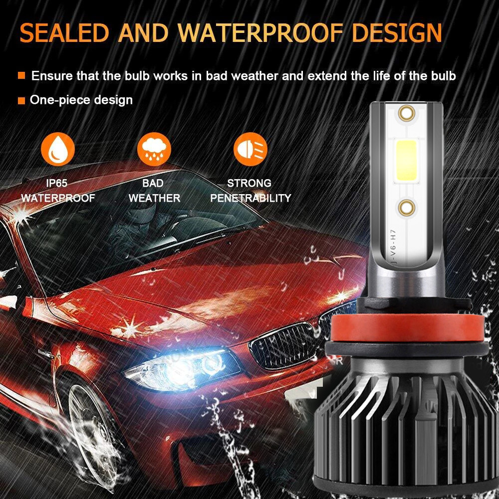 COD BZL F2 LAMPU LED MOBIL HEADLAMP SEPASANG TIGA 3 WARNA PUTIH KUNING 3000K 4500K 6000K CSP 1860 CH