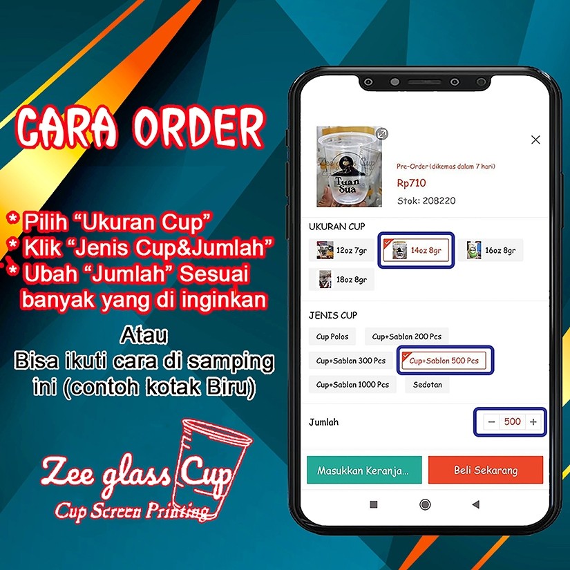 Promo SABLON CUP DATAR PP PRINTING CUP DATAR GELAS CUP PLASTIK 12-14-16-22 OZ SABLON CUP DATAR ORDER