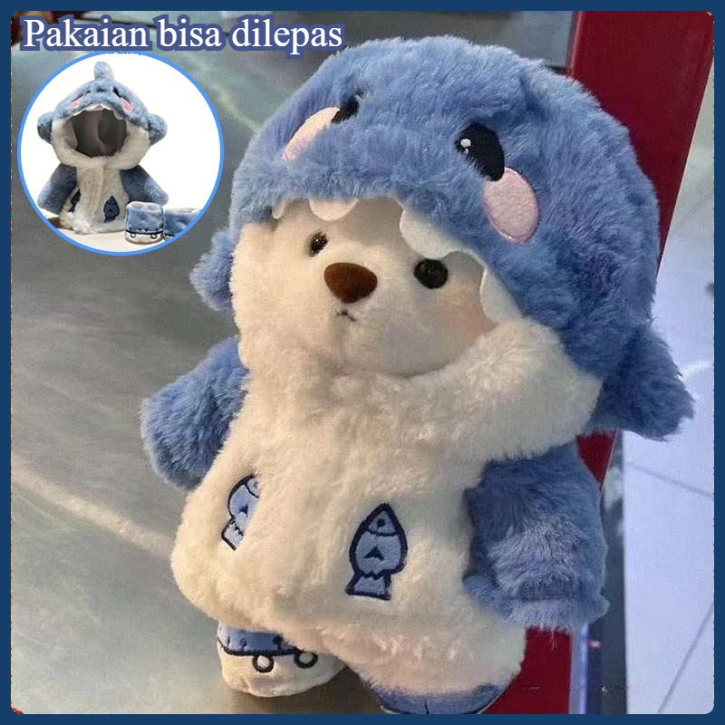 Ready Boneka Beruang Lucu 28cm dengan baju Boneka Bahan Mewah-Cocok sebagai hadiah ulang tahun untuk