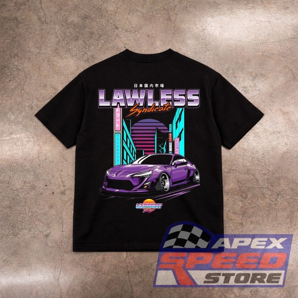 APEX SPEED - LAWLESS SYNDICATE Kaos Regular Fit 100% Cotton Combed Design Unisex Premium