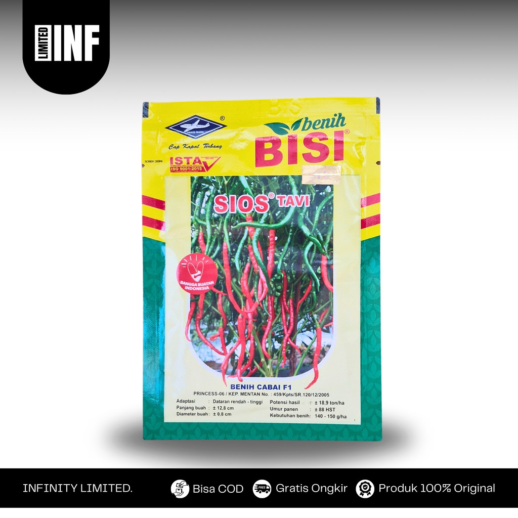 Cabe Sios Tavi F1 Tahan Virus Kemasan 10gr Original Pabrik Tanaman