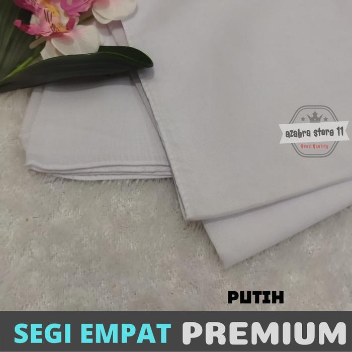 KERUDUNG SEGI EMPAT KATUN PARIS  | SEGI EMPAT POLOS TEARU - Putih