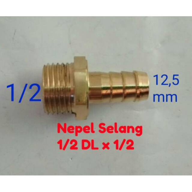 Nepel Selang Drat Luar 1/2 x 1/2