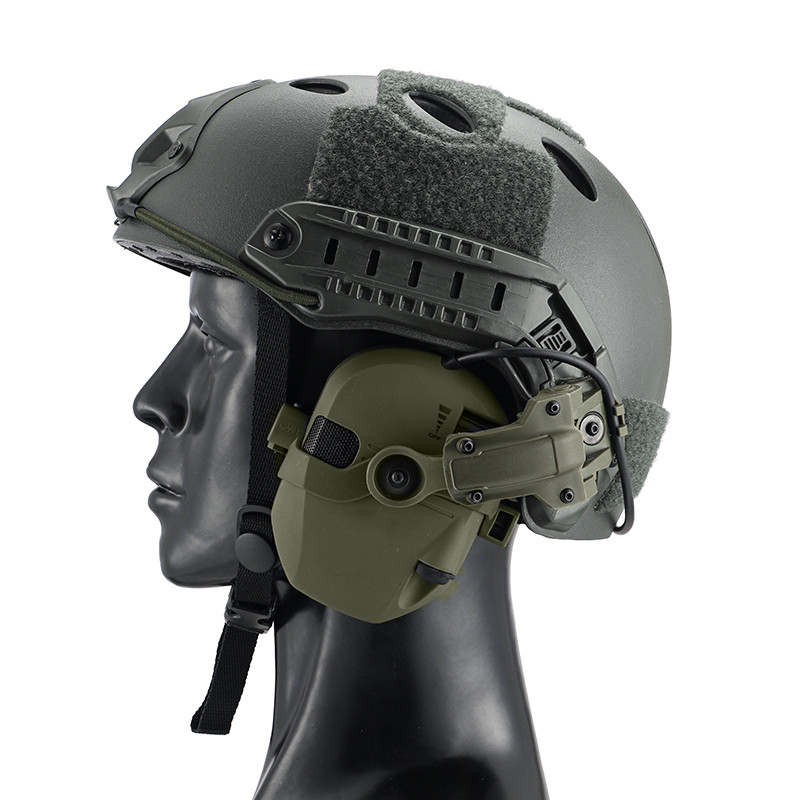 NEW WK Shooting Noise Reduction Earmuffs Tactical Helmet Mounted Electronic Hearing Protector Sound 