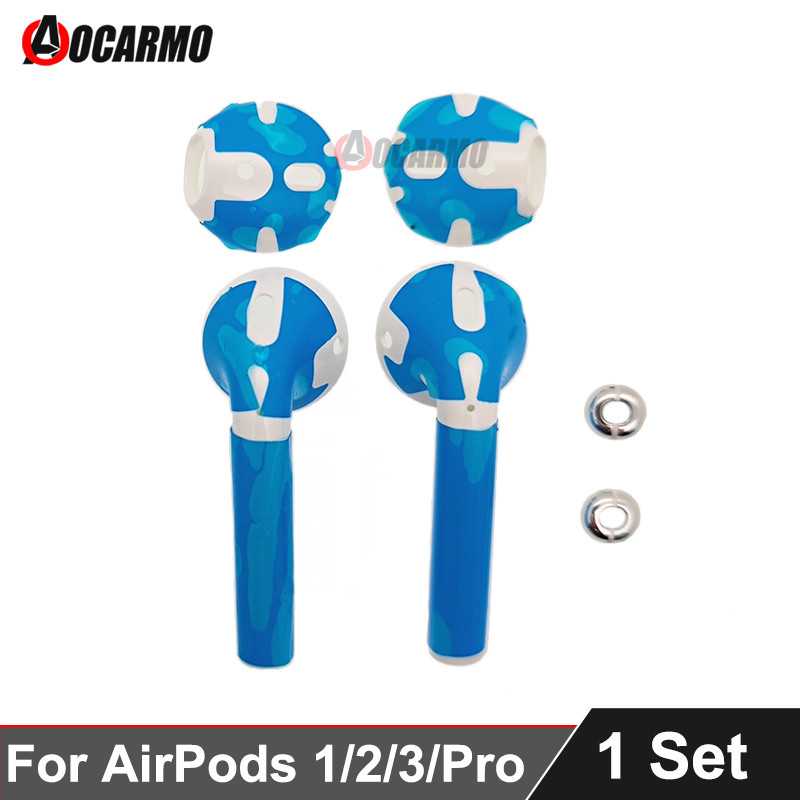 Aocarmo For Apple AirPods 1 2 3 4 Pro Pro2 Earphone Shell Case Full Set Housing Repair Replacement P