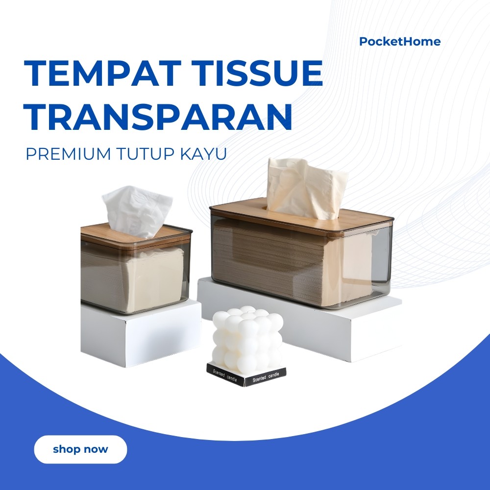 Tempat Kotak Tisu Kayu Transparan Aesthetic  Tempat Tissue Kamar Mandi Dapur Modern