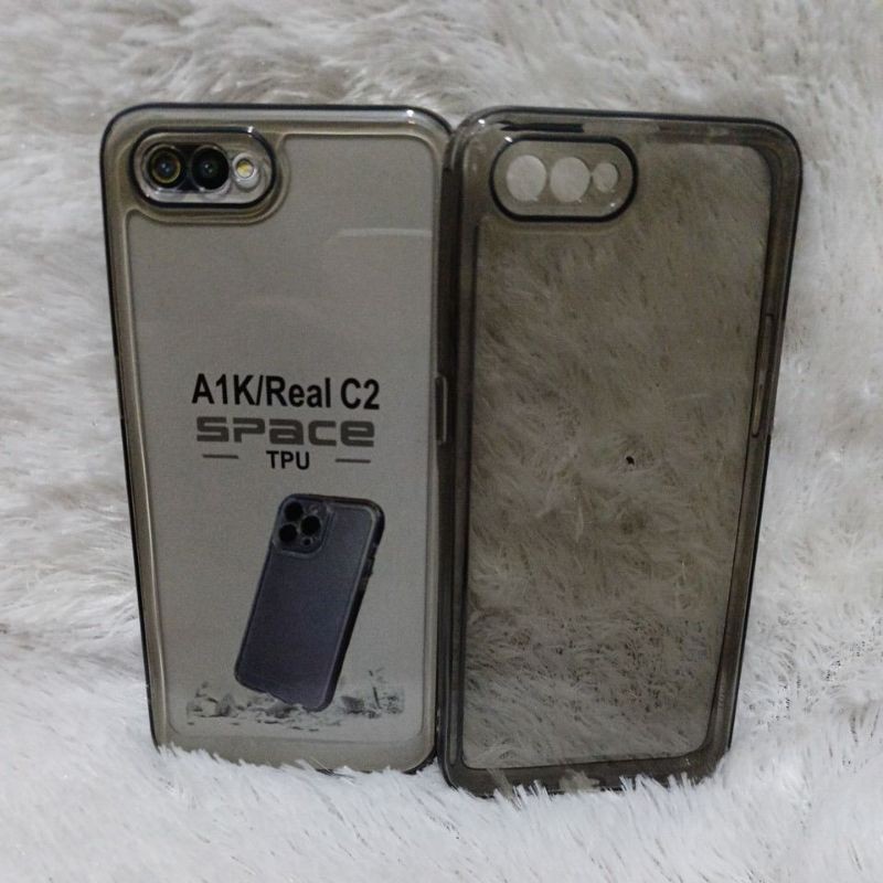 SoftCase Casing OPPO A1K C2 Silikon Clear Hitam Trasparan Pelindung belakang HP