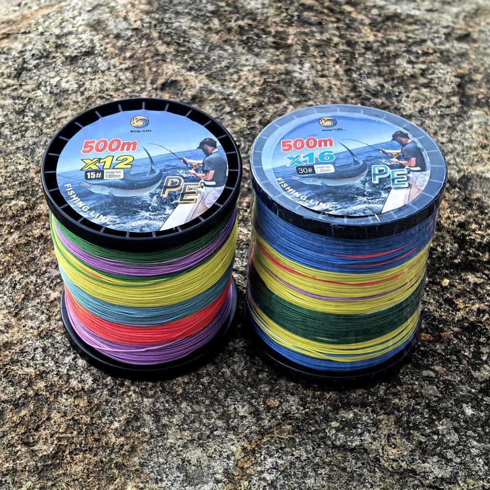 BingoLife Senar Pancing Braided PE Profesional Big Game 500m X12/X16 11.3kg~150kg Untuk Tuna Barakud