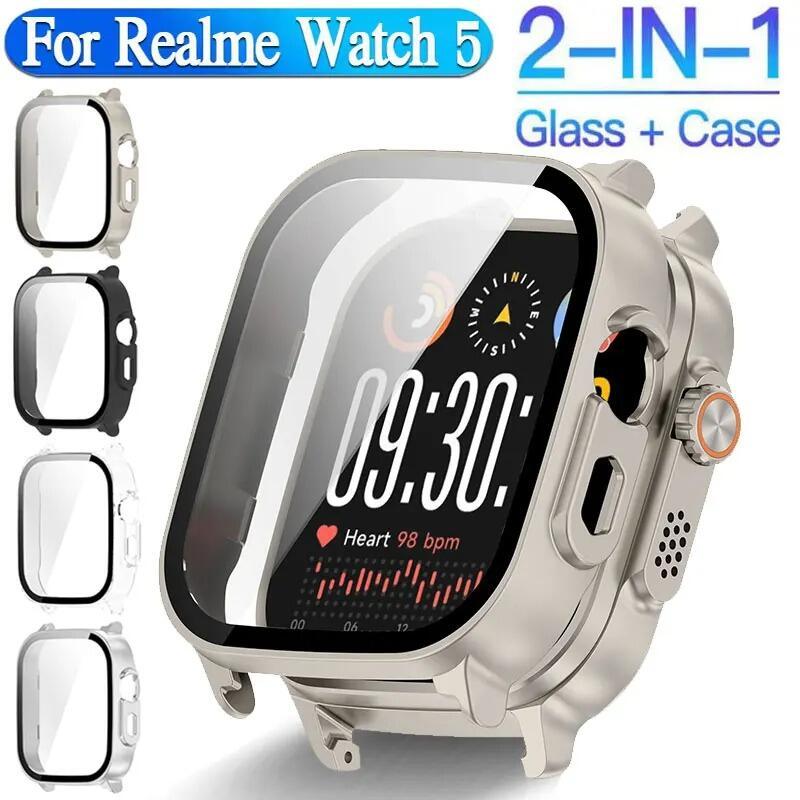 PC Case For Realme Watch 5 Protective Case PC Cover+Tempered Glass Full Cover Realme Watch 5 Hard Bu