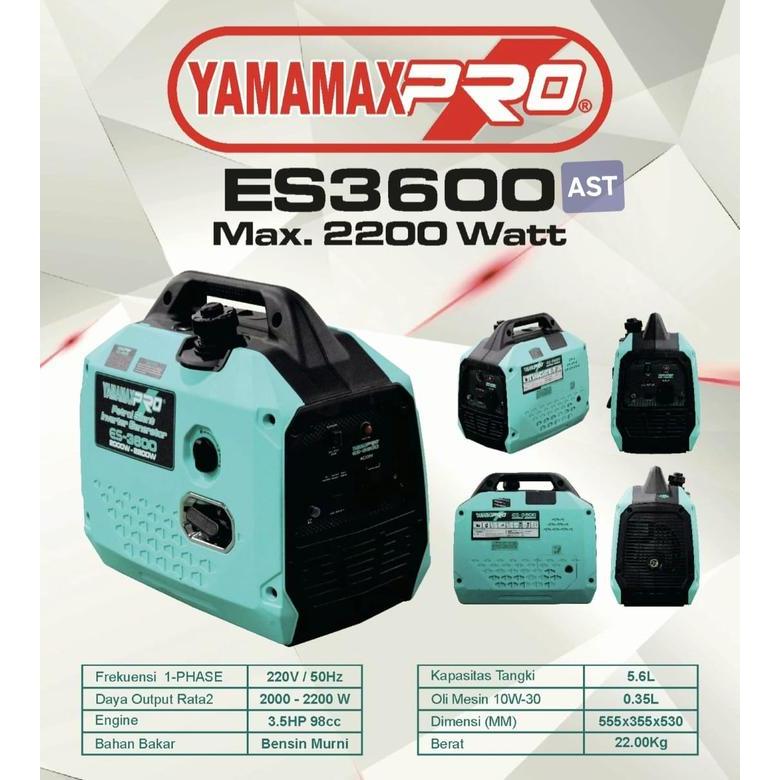 GENSET SILENT INVERTER 2200 WATT ES 3600 RR / YAMAMAX-PRO