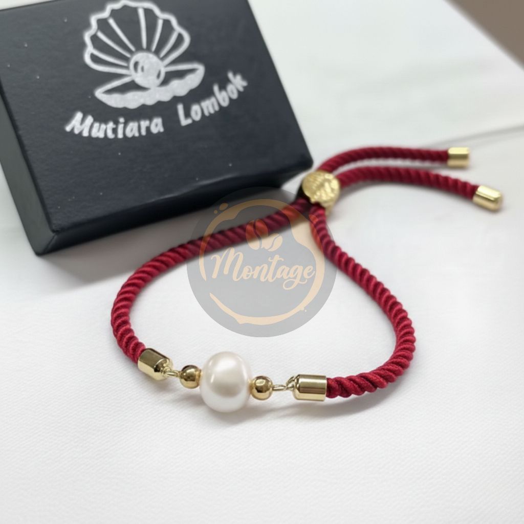 Gelang Mutiara Asli Lombok Air Tawar Asli - Gelang Mutiara - Gelang Serut Mutiara
