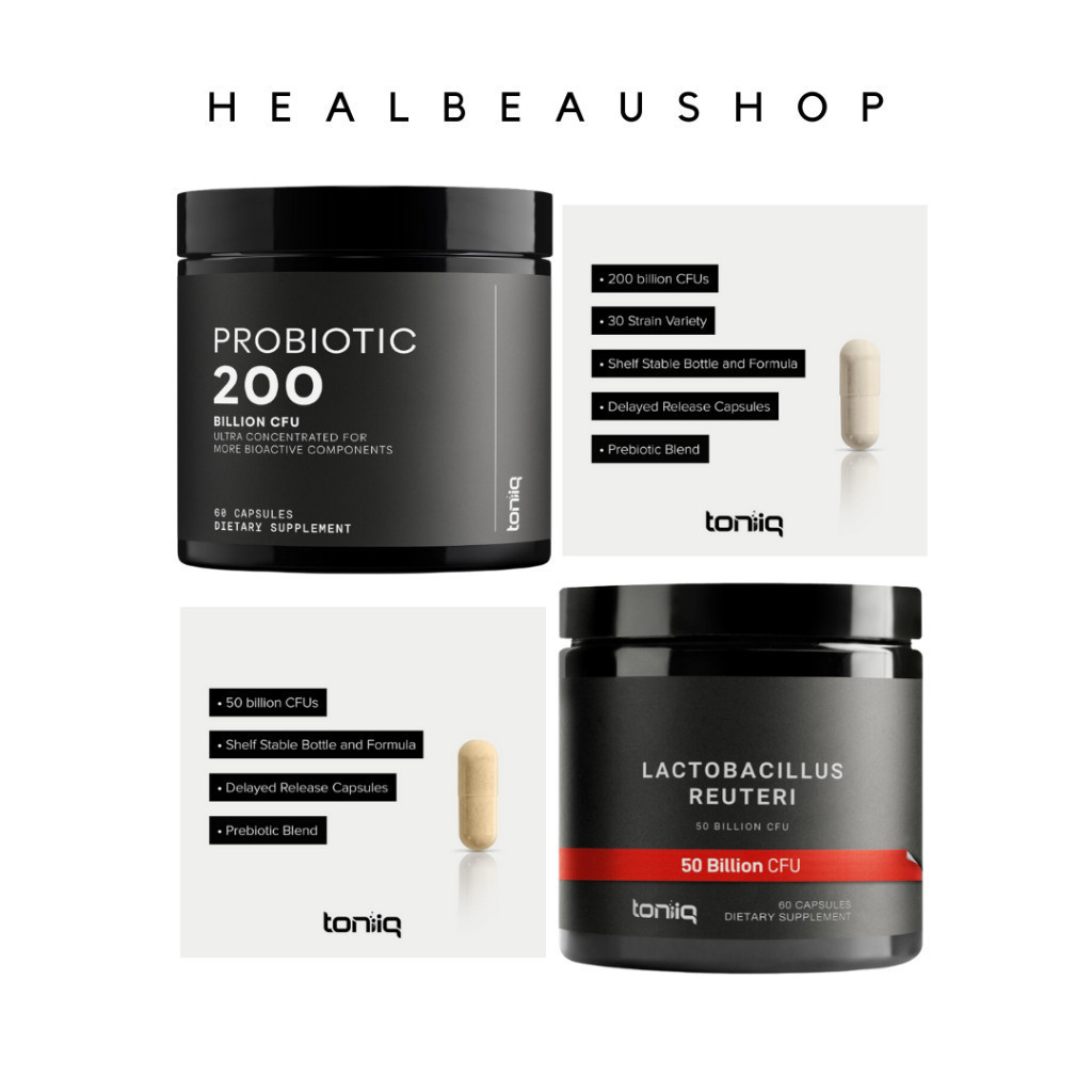 Toniiq Probiotic 200billion 30strain Lactobacillus Reuteri 50billion 60caps