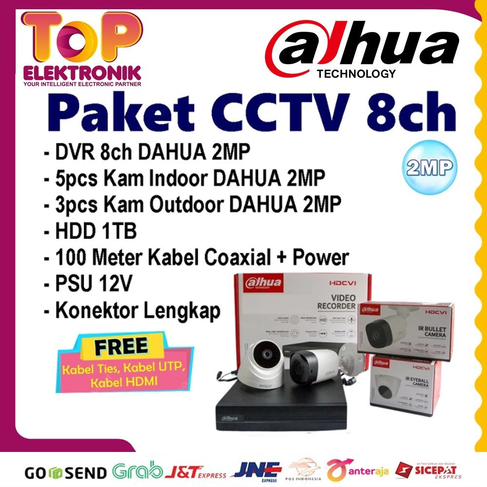 Paket CCTV 8ch Dahua FullColor Rekam Suara