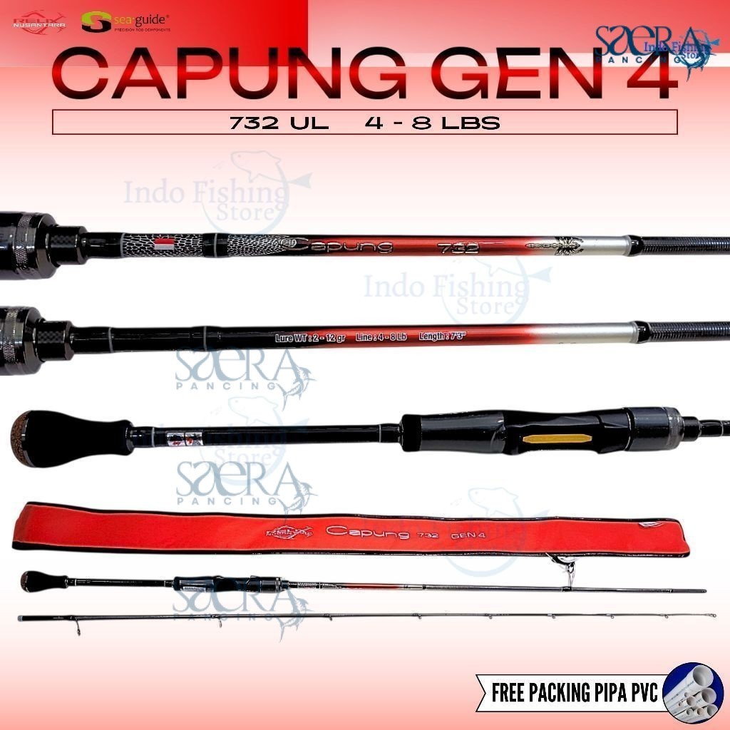 Saera P Joran Capung Gen 4 3 Penta Spiderman 732 4-8lb RN 2 piece merah SP BC Free Packing Pipa