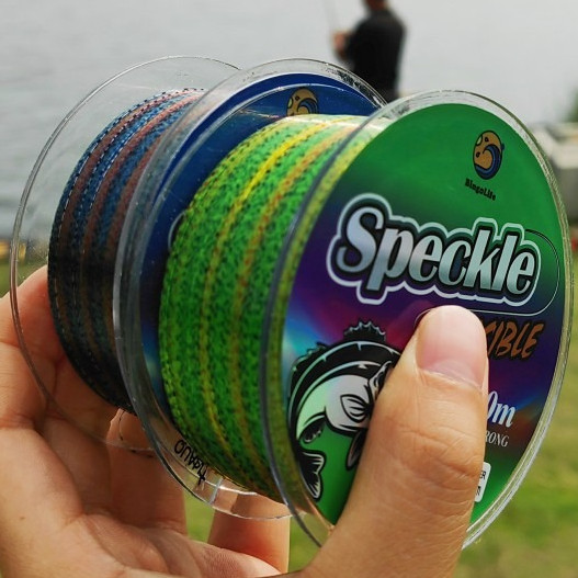 Bingolife Senar Pancing Nilon Speckle Biru Hijau 300m Efek Siluman Kamuflase dalam Air Kekuatan 1.7k