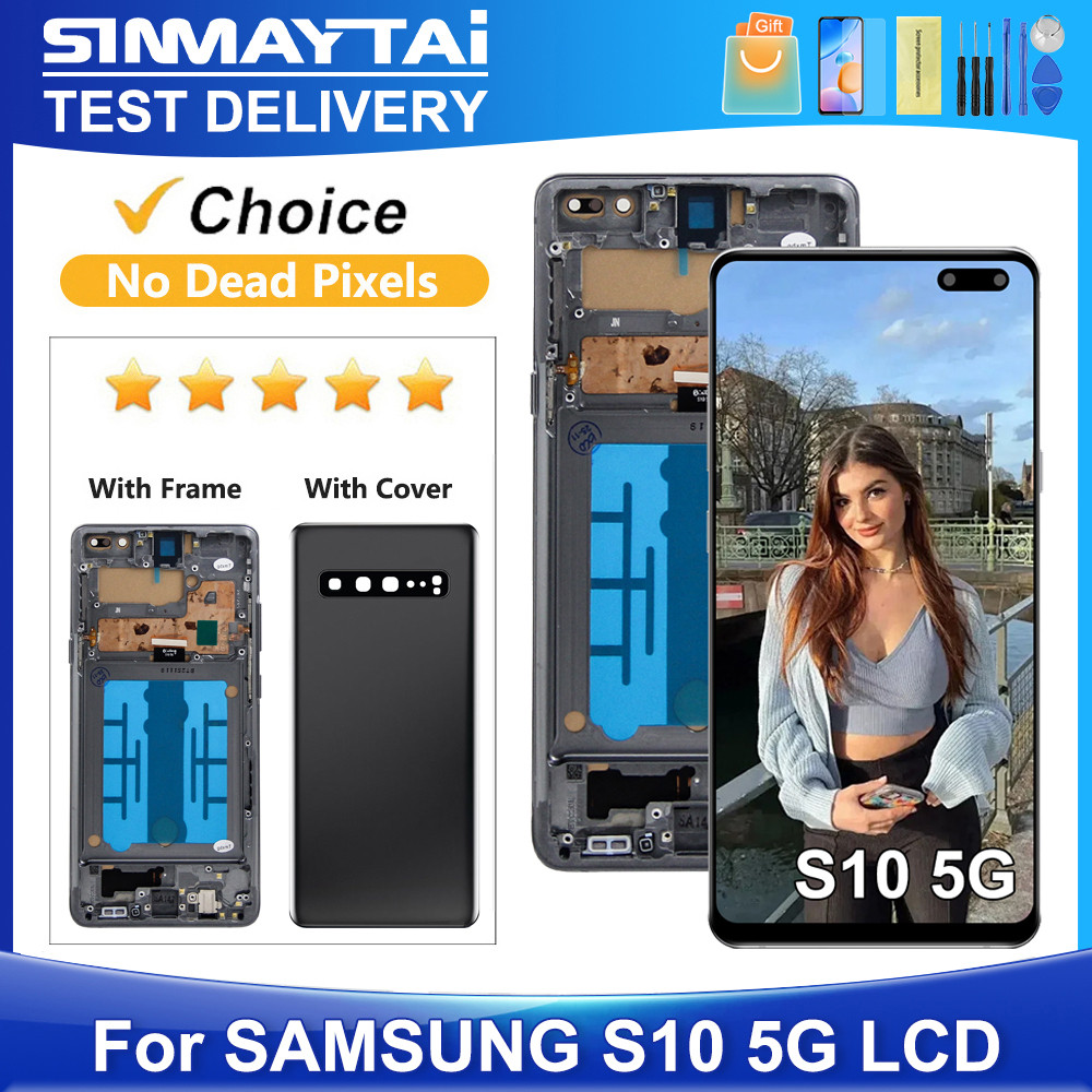 Tested For Samsung S10 5G For S10 5G SM-G977U G977N G977B G9770 G977T LCD splay Tou Screen gitizer A
