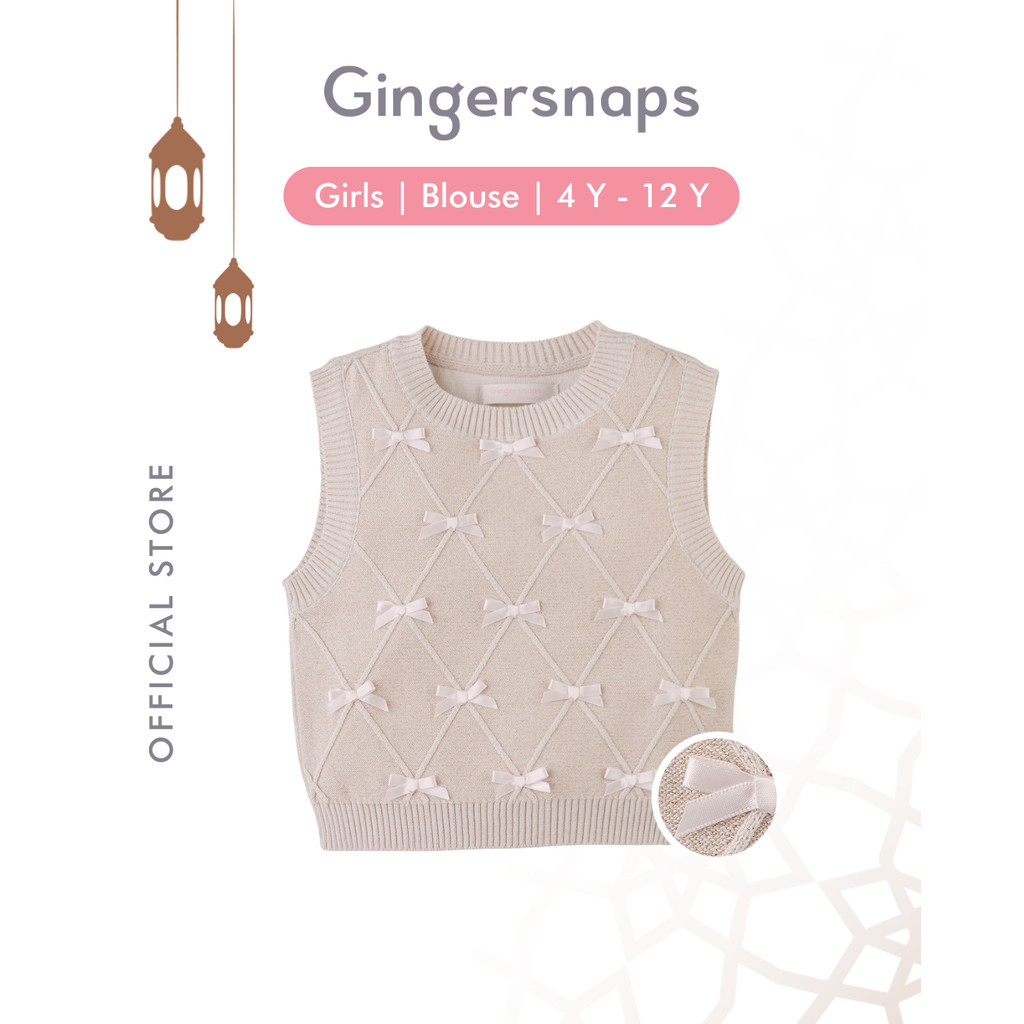 Gingersnaps Pretty Party Blouse Beige - Atasan Anak Perempuan (Cream)