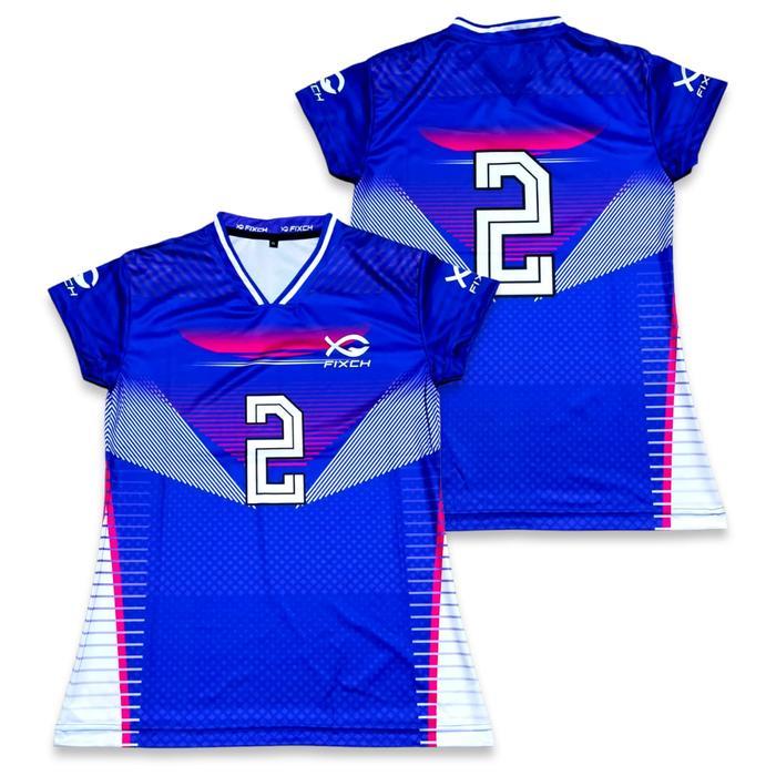 Jersey Voli Putri Fixch Fullprinting Lusinan 12 pcs Atasan Volly Cewek Fullprint - AB01