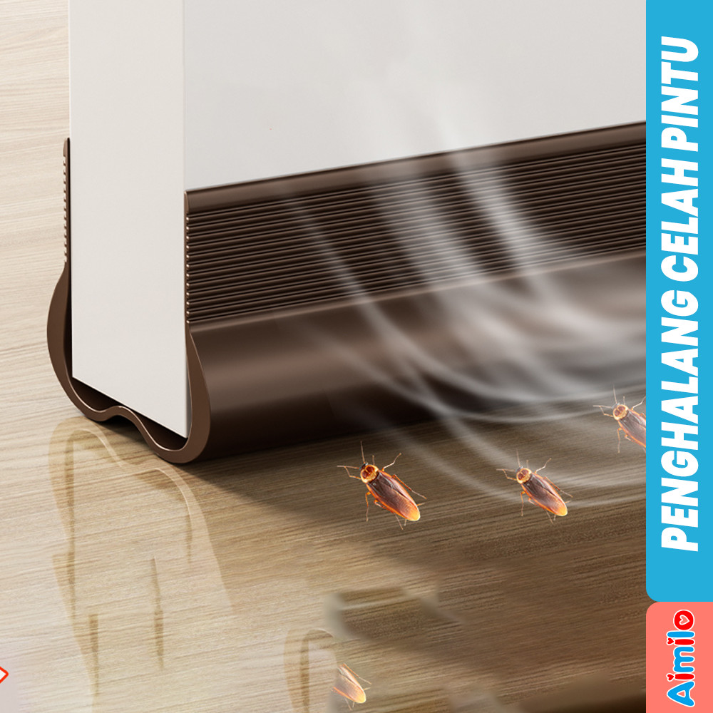 Aimilo - Lis PVC Penghalang Celah Bawah Pintu Kamar Mandi Anti Serangga Debu Penutup Lubang Pintu