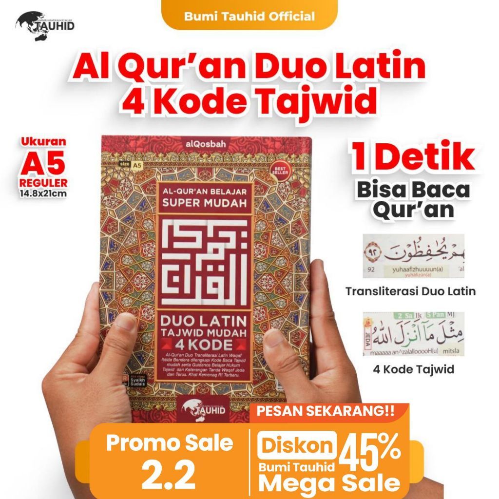 (shes gone) AlQuran Duo Latin ukuran A5 4 Kode Tajwid Al Quran Latin dan Terjemah full 30 Juz