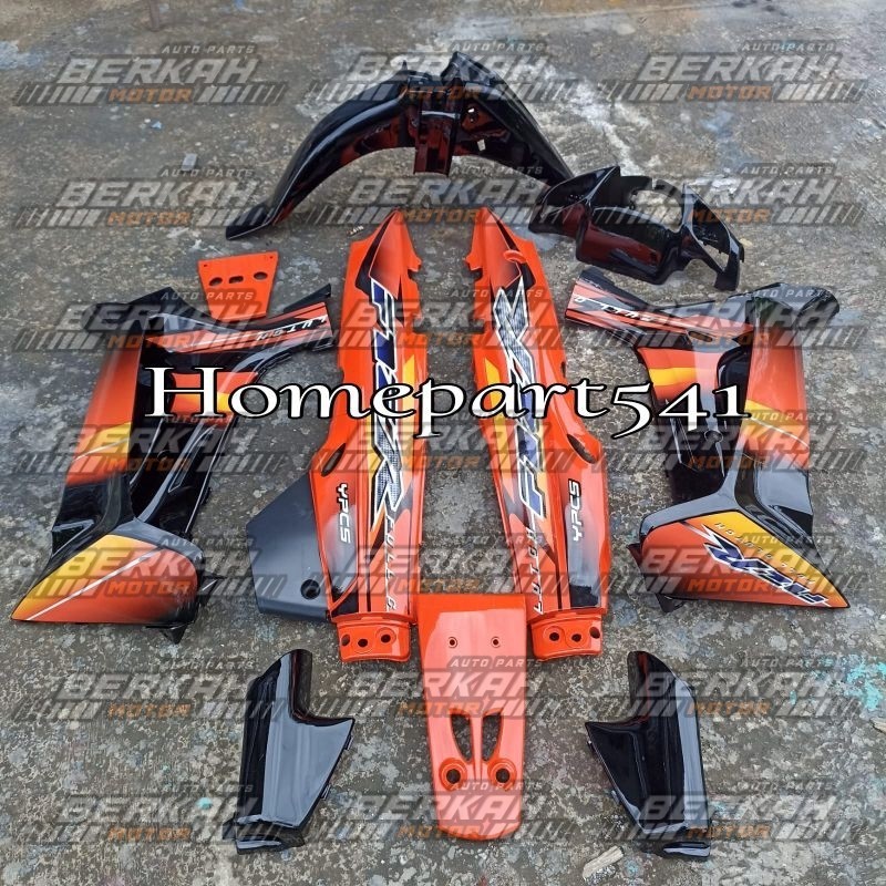 FULL SET BODY HALUS YAMAHA FIZR FIZ R TAHUN 2003 HITAM ORANGE OREN