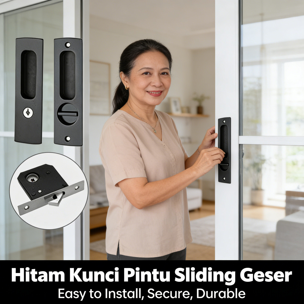 Kunci pintu geser kabin kamar mandi, tersembunyi kunci geser kayu, pintu balkon kunci kabin kiri kan