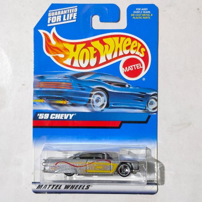 Mainan Hot Wheels 59 Chevy Impala silver 2000