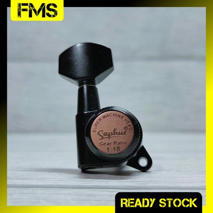 SAPHUE 1:18 Modern Locking Tuning Pegs Black R Side  Super Machine Head Tuner Dryer Peg Gitar Elektr