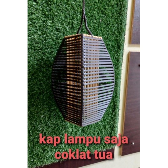 Kap Lampu Lampion Gantung Rotan Sintetis