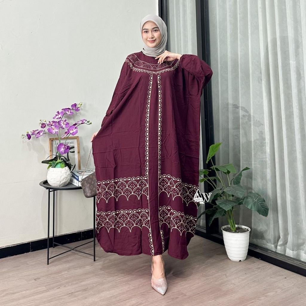 Jenna Kaftan  Kaftan Rayon Premium Jumbo Ld 180 Busui Motif Kaftan Batik Daster Kaftan