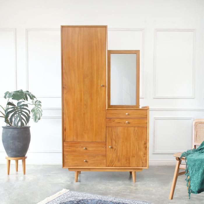 Cosmo Wardrobe - Lemari pakaian Jati lemari rias - meja rias