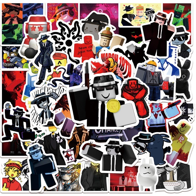 50 Pcs/set New Game Roblox Forsaken Chance Plush Stickers Water Cup Stickers Notebook Stickers Hand 