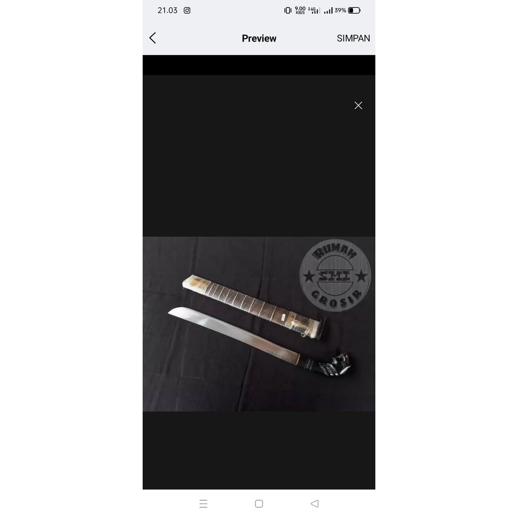 20M golok fulltanduk custom asli cibatu bahan baja selap